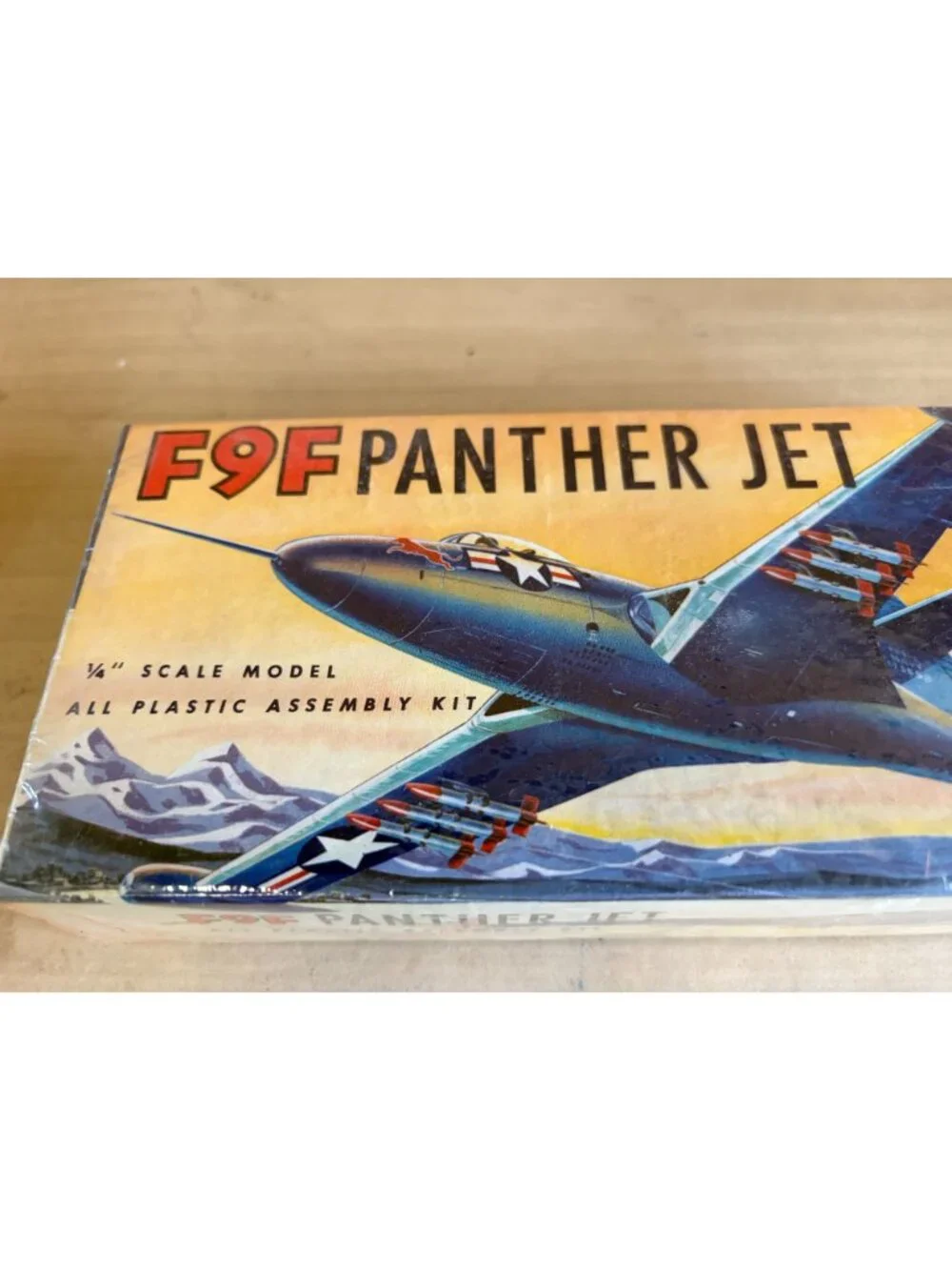 1960 Aurora F9F Panther Jet US Navy Fighter 1/48 Scale Plastic Model Kit sealed
